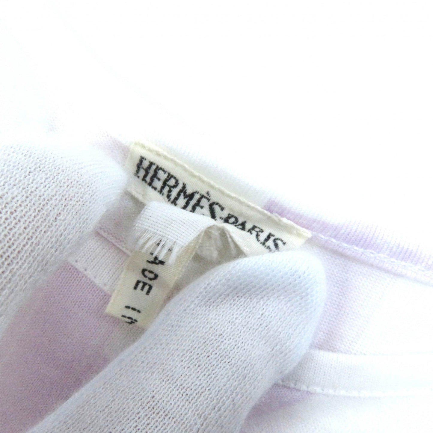 HERMES Short sleeve T-shirt Main: 100% cotton White purple Beaulieu Women L Used