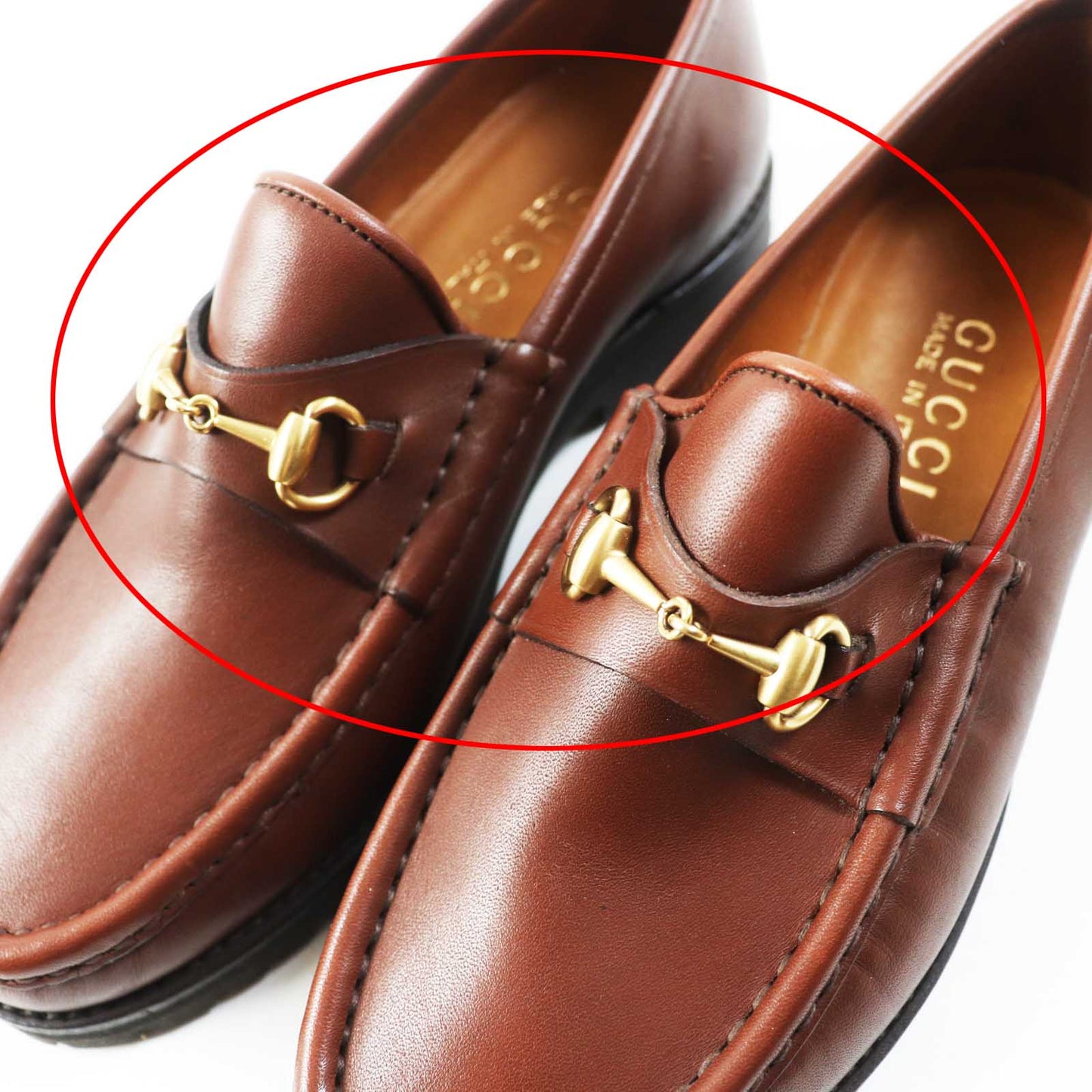 GUCCI loafers 101 6105 Main: Leather Brown Women 35.5 Used