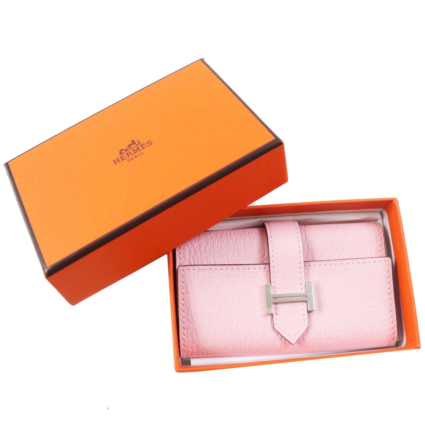 HERMES Key case Key holder  Chevre Misol Rose Confetti Bean