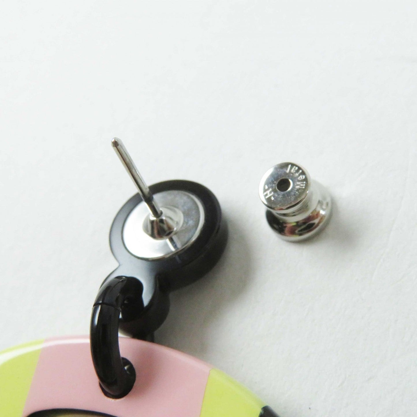 HERMES Pierce Buffalo horn Multi H Equipe Earrings