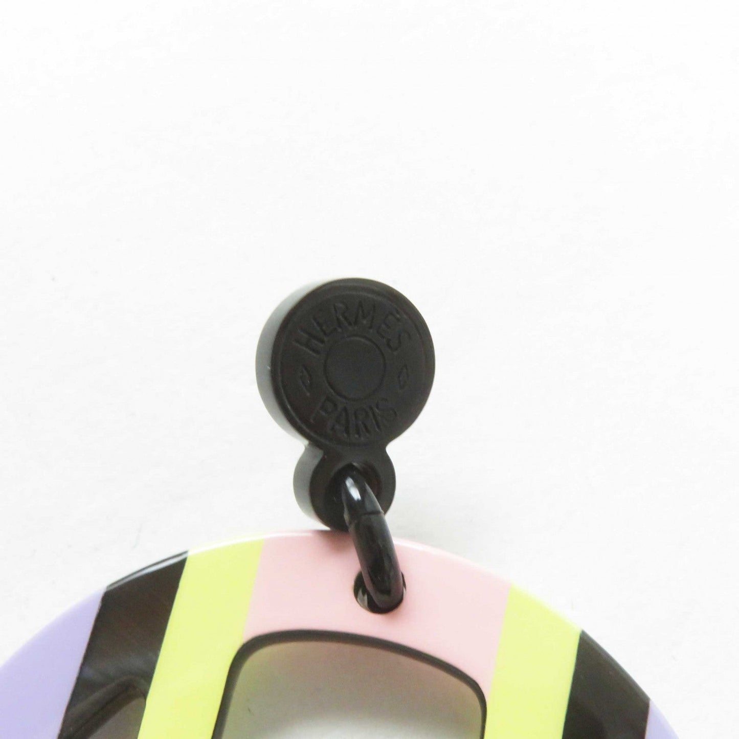 HERMES Pierce Buffalo horn Multi H Equipe Earrings