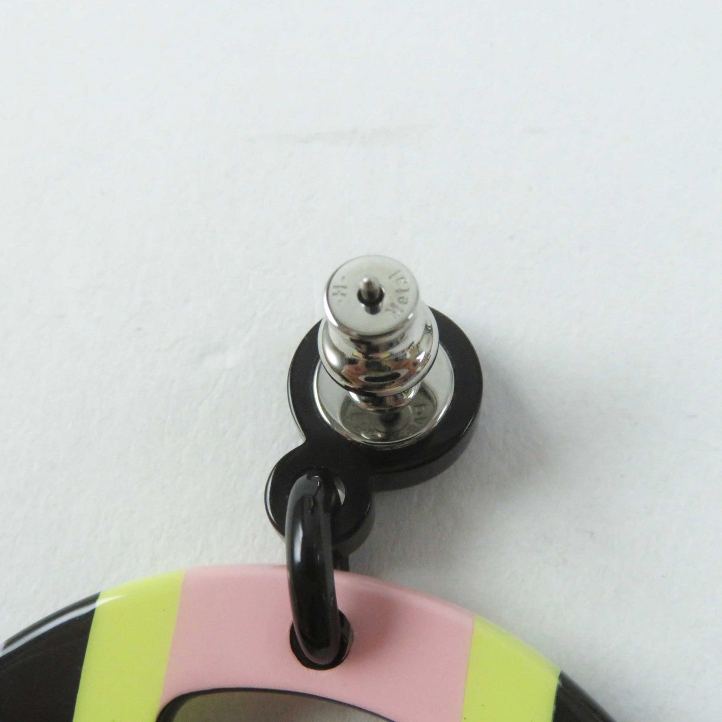 HERMES Pierce Buffalo horn Multi H Equipe Earrings