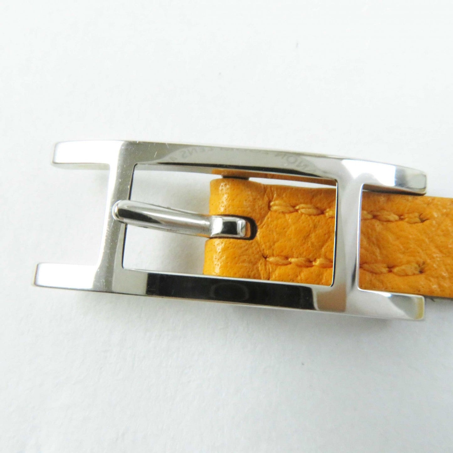 HERMES bracelet leather Yellow / white be api du bretour S
