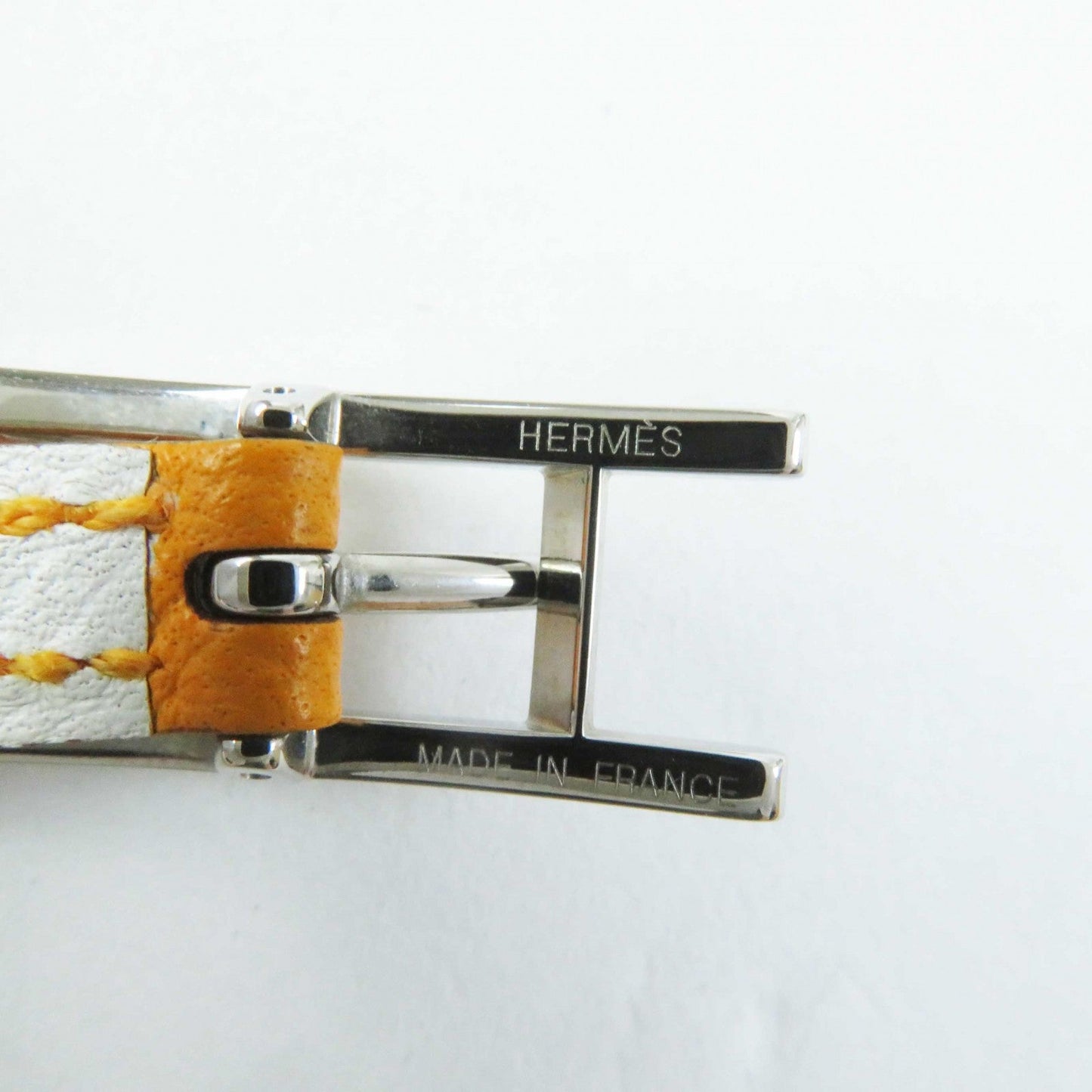 HERMES bracelet leather Yellow / white be api du bretour S