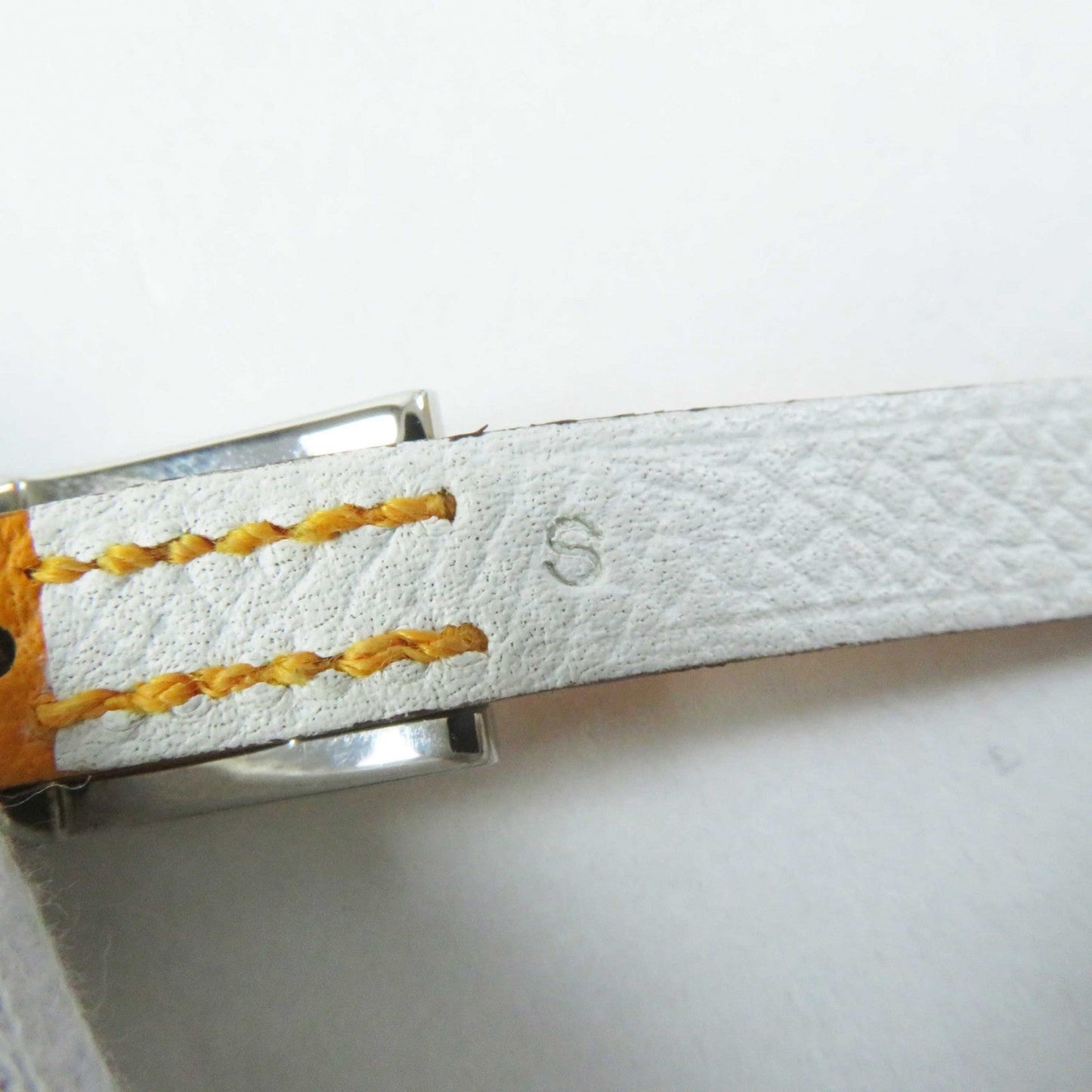 HERMES bracelet leather Yellow / white be api du bretour S