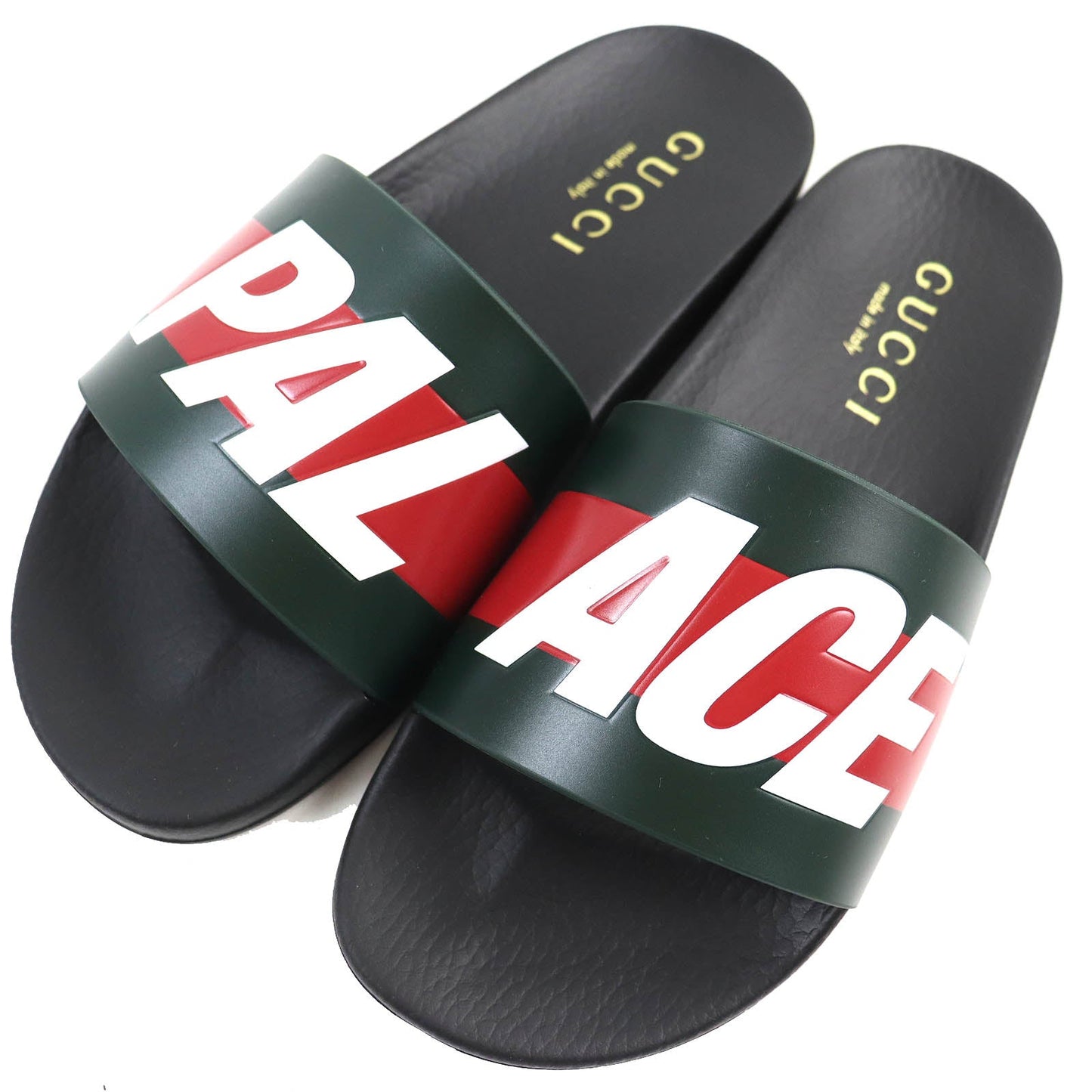 GUCCI Sandals 723353 rubber Black Green Red White 8
