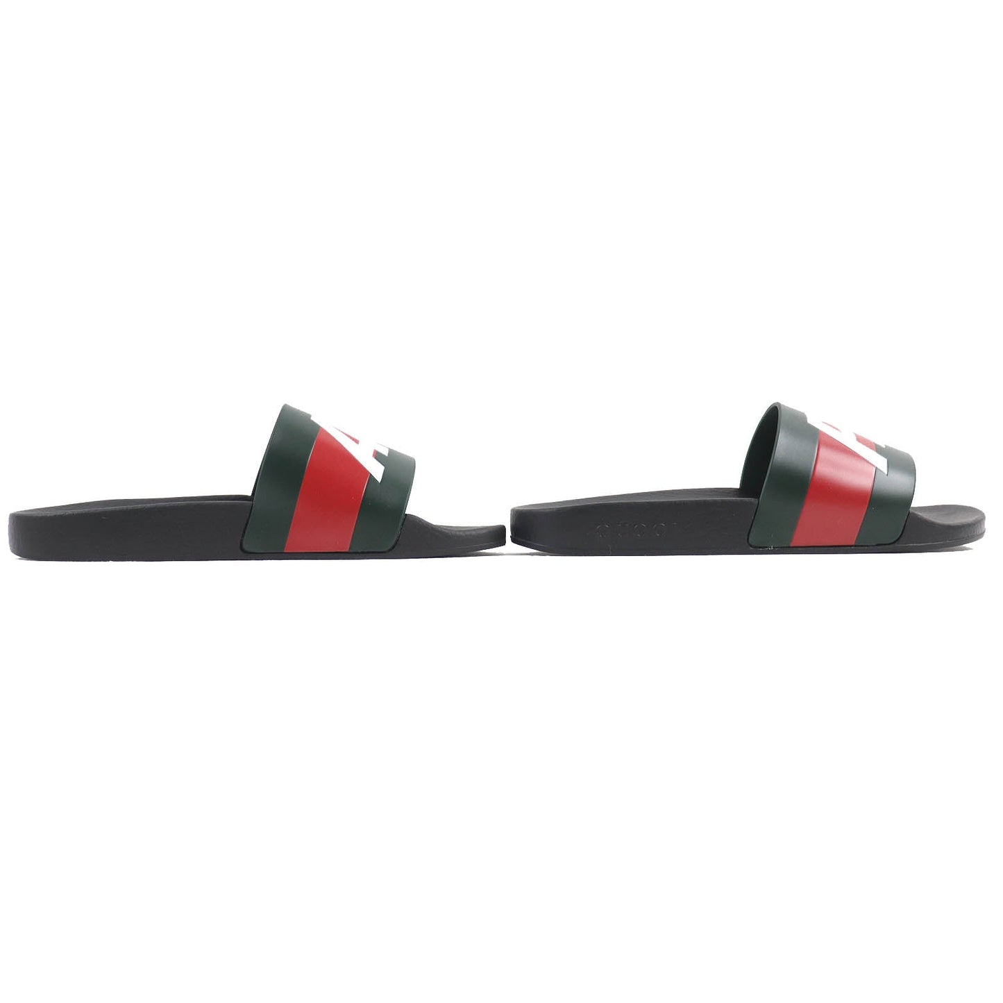 GUCCI Sandals 723353 rubber Black Green Red White 8