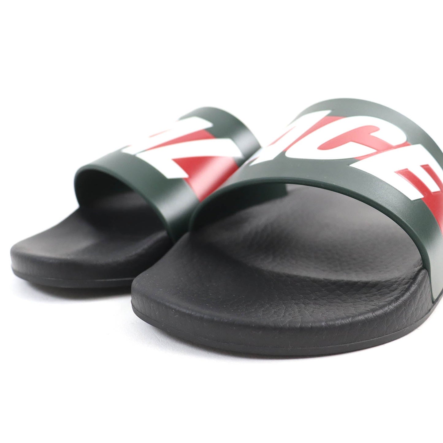 GUCCI Sandals 723353 rubber Black Green Red White 8