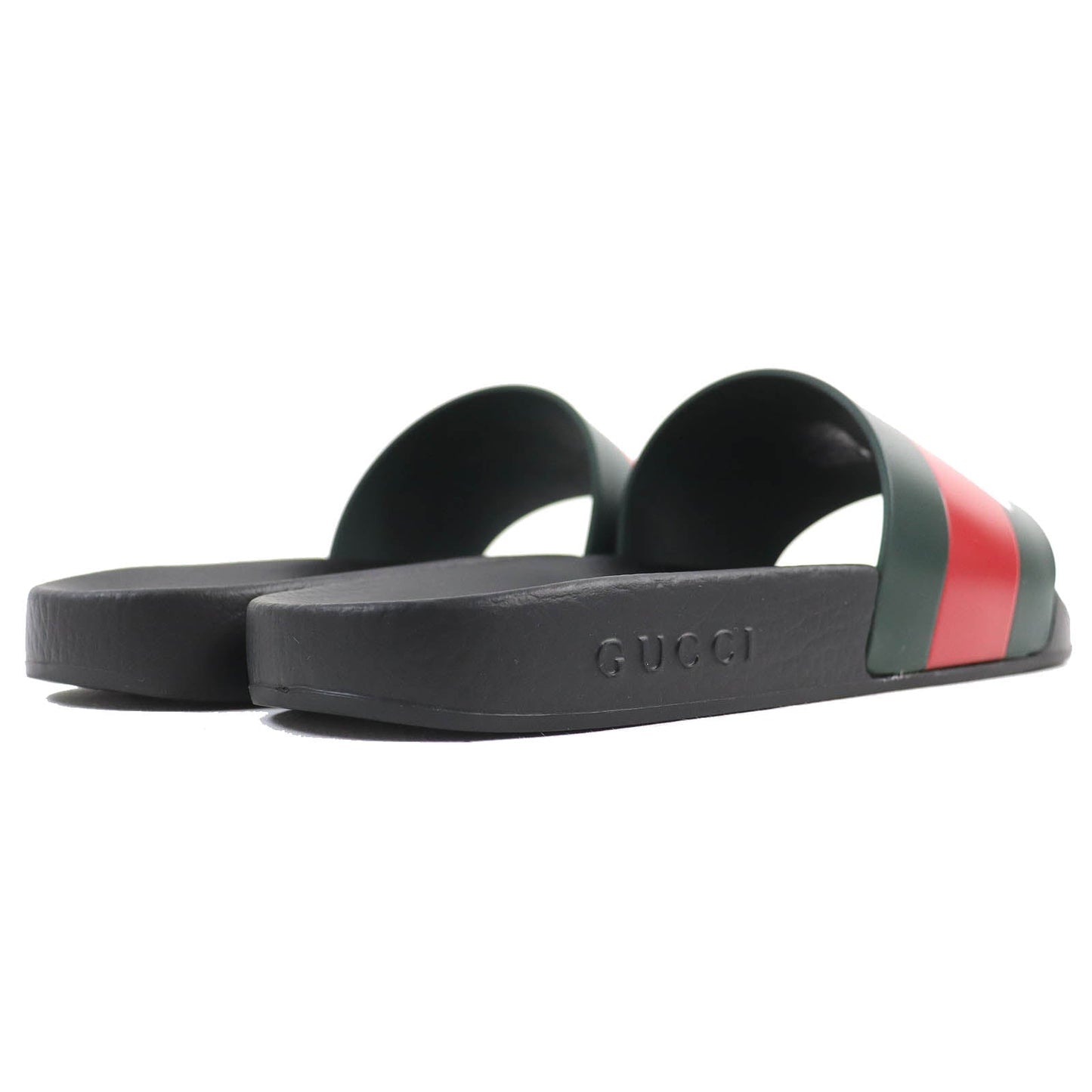 GUCCI Sandals 723353 rubber Black Green Red White 8