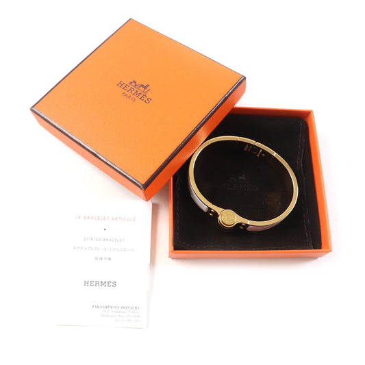 HERMES Bangle Gold Plated White gold Charniere