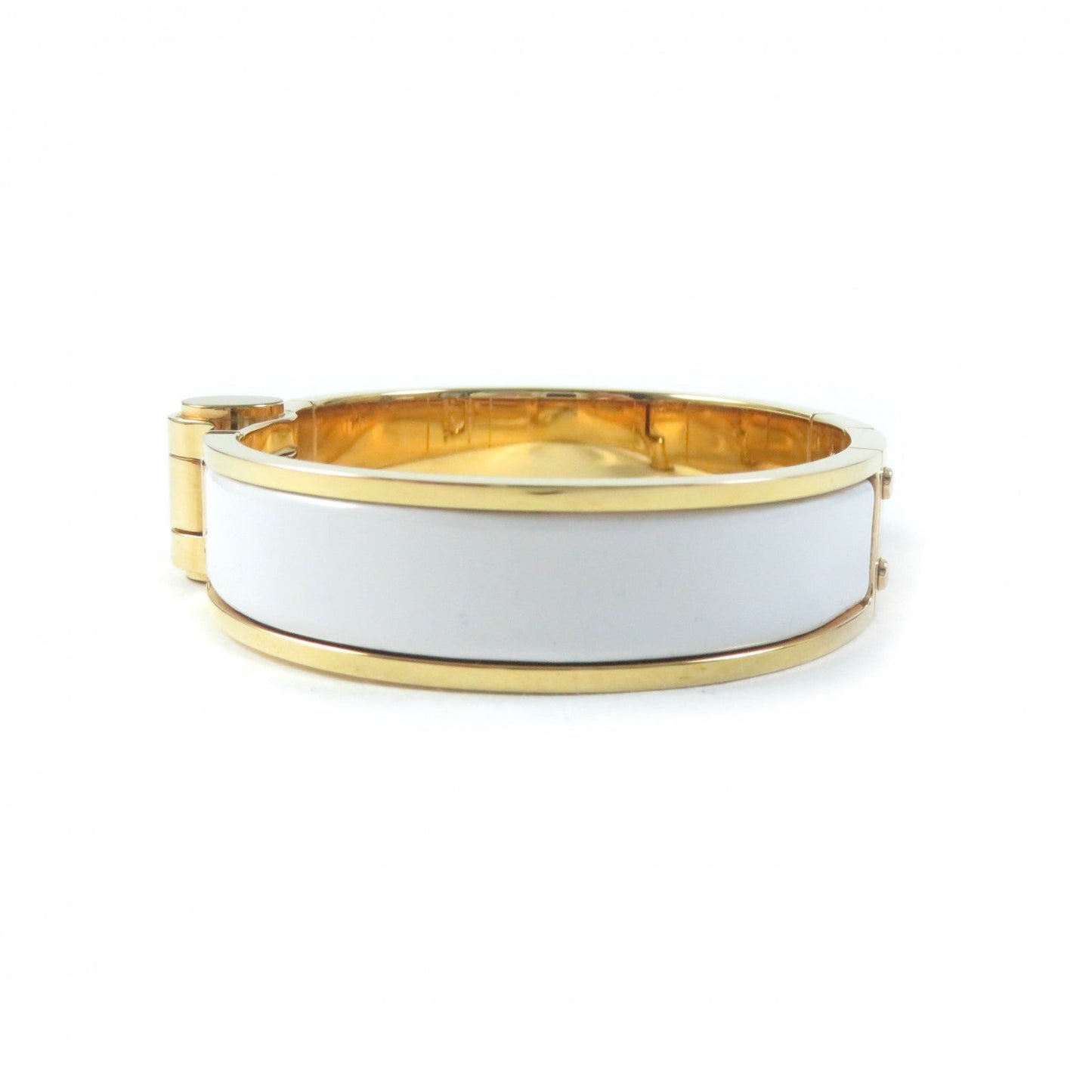 HERMES Bangle Gold Plated White gold Charniere