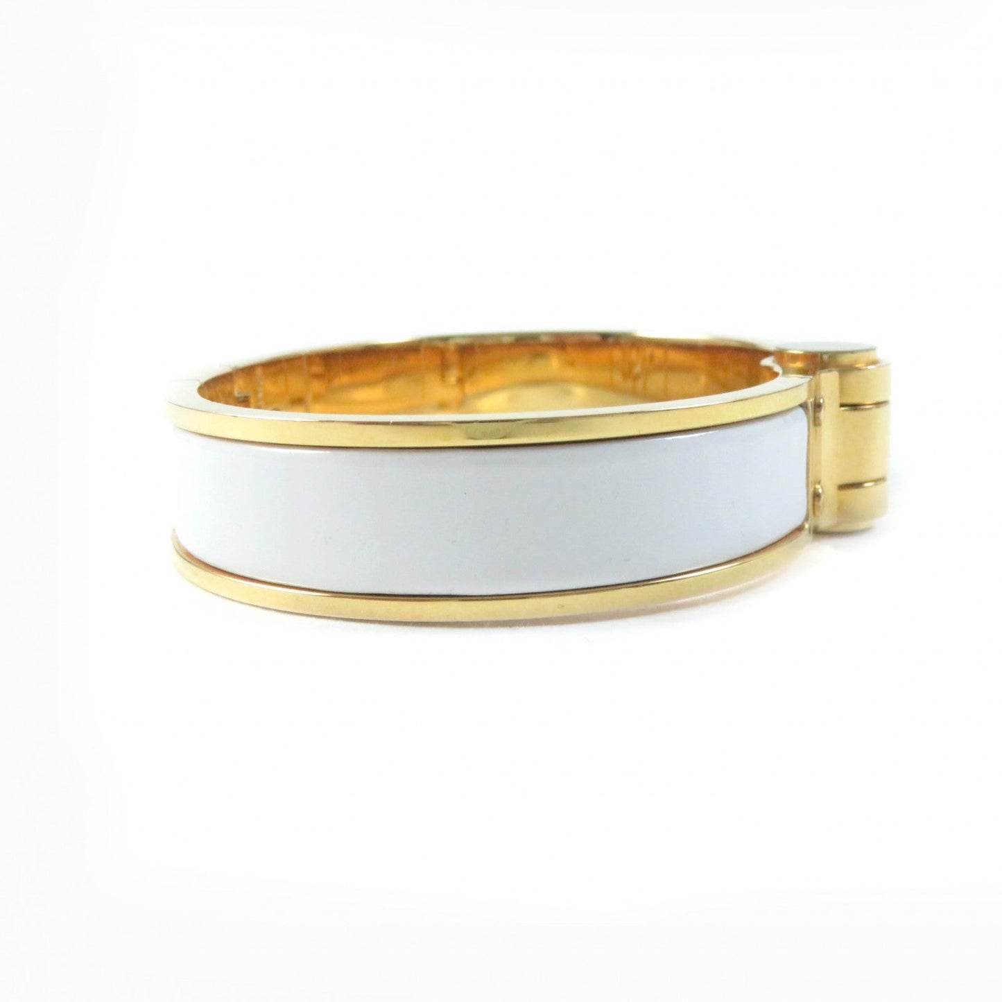 HERMES Bangle Gold Plated White gold Charniere