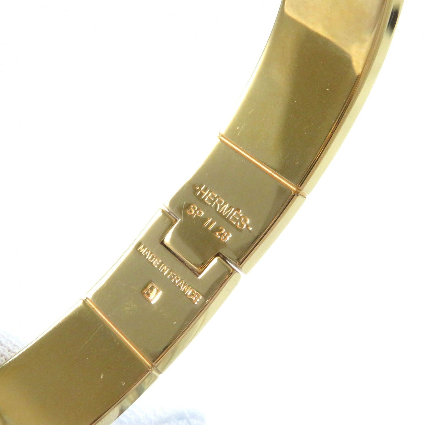 HERMES Bangle Gold Plated White gold Charniere