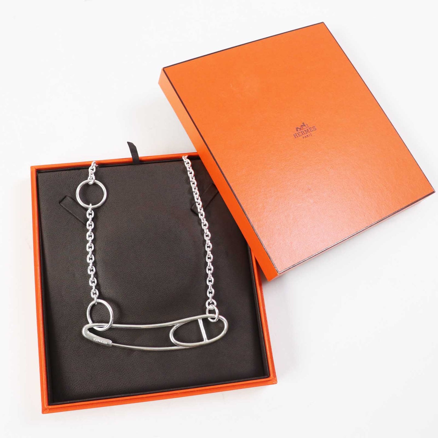 HERMES Necklace AG925 Silver Chene Dunkle Punk