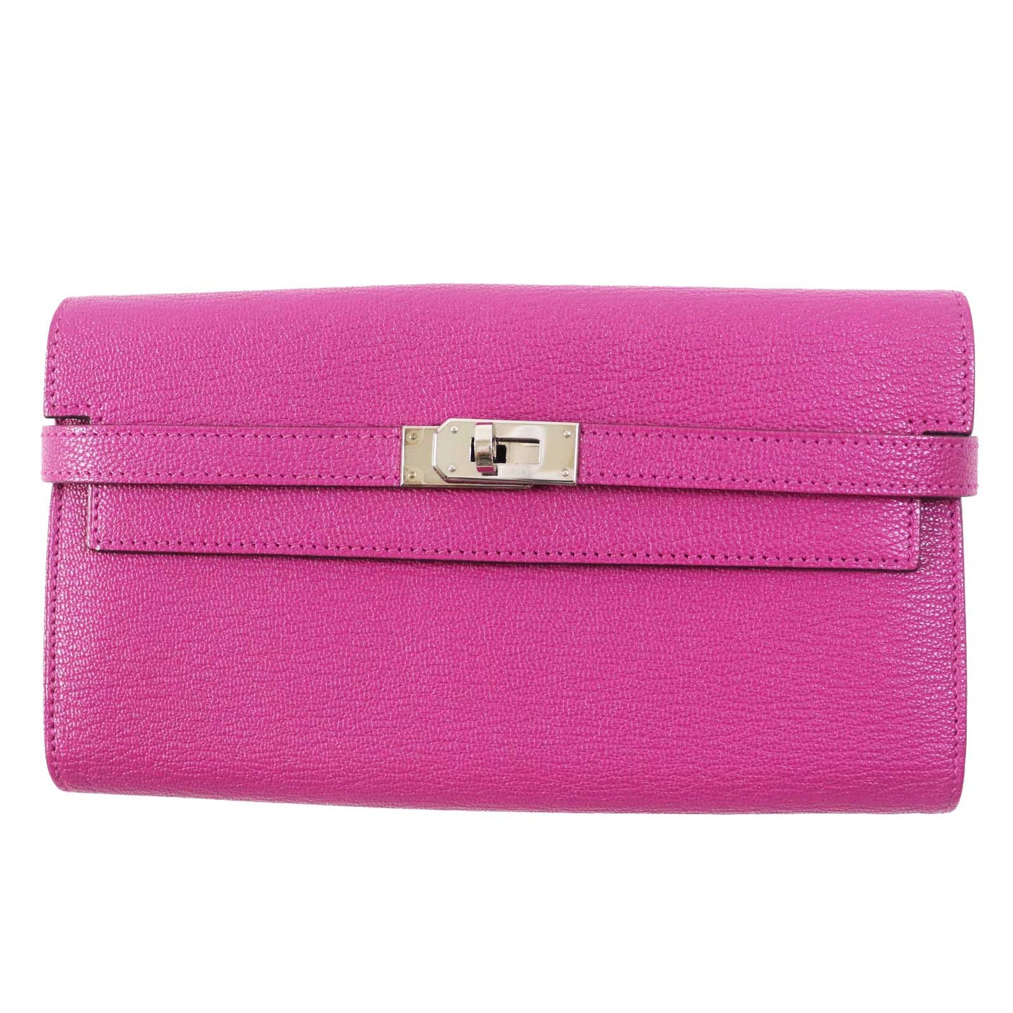 HERMES Long Wallet Purse Shave Rose purple Kelly wallet