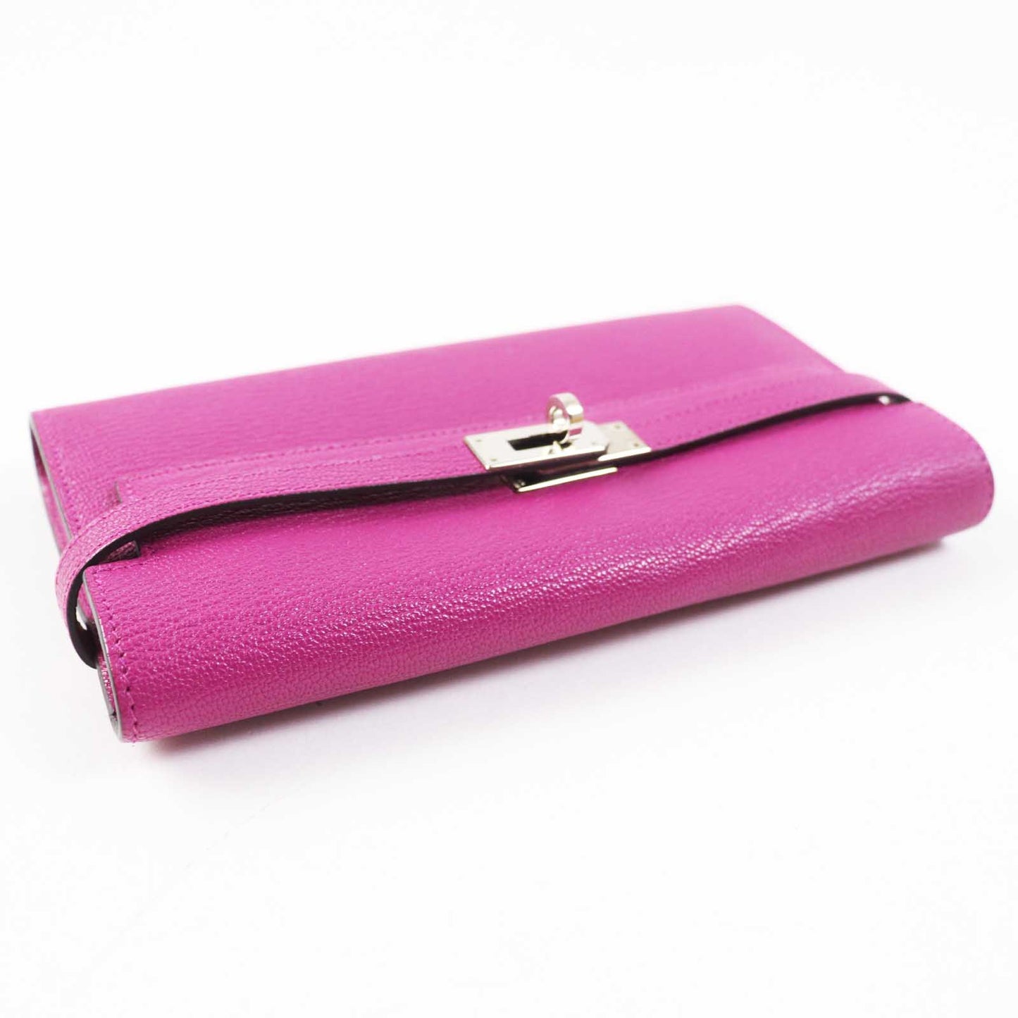 HERMES Long Wallet Purse Shave Rose purple Kelly wallet