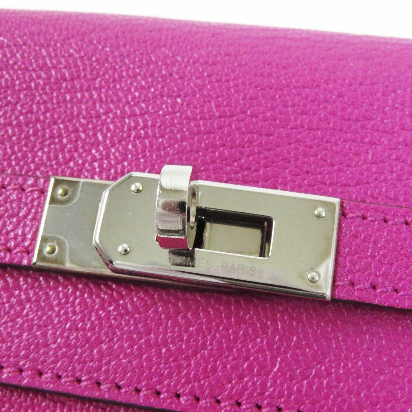 HERMES Long Wallet Purse Shave Rose purple Kelly wallet