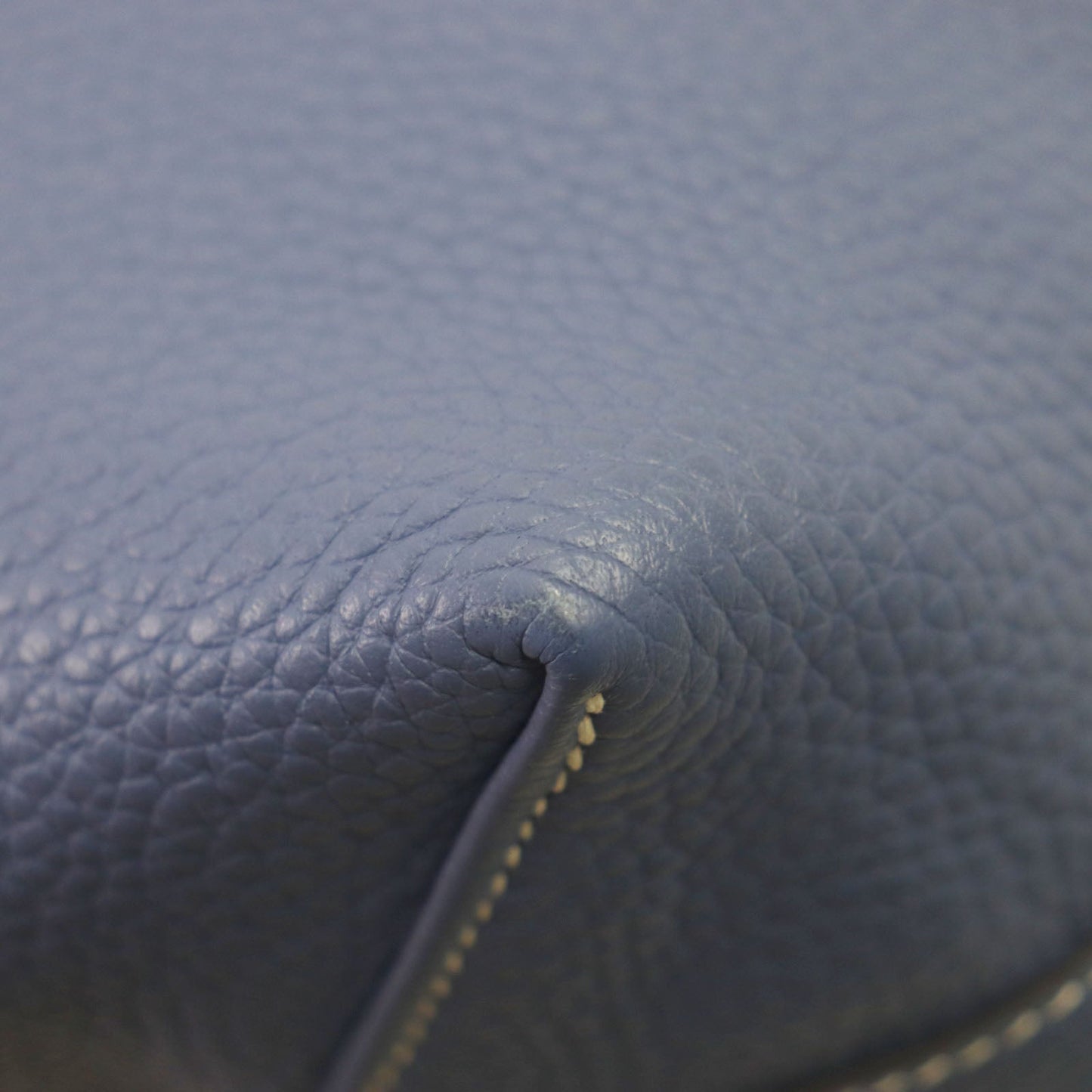 HERMES Tote Bag Taurillon Clemence Leather Blue Brighton Beton Doble Sense 45