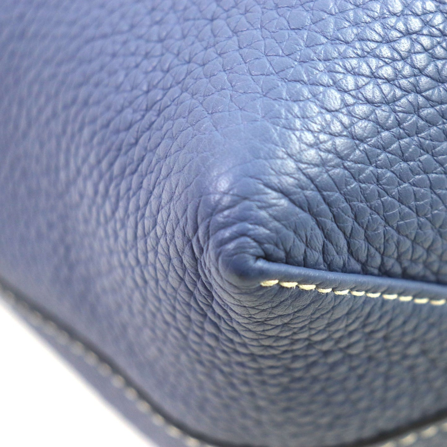 HERMES Tote Bag Taurillon Clemence Leather Blue Brighton Beton Doble Sense 45