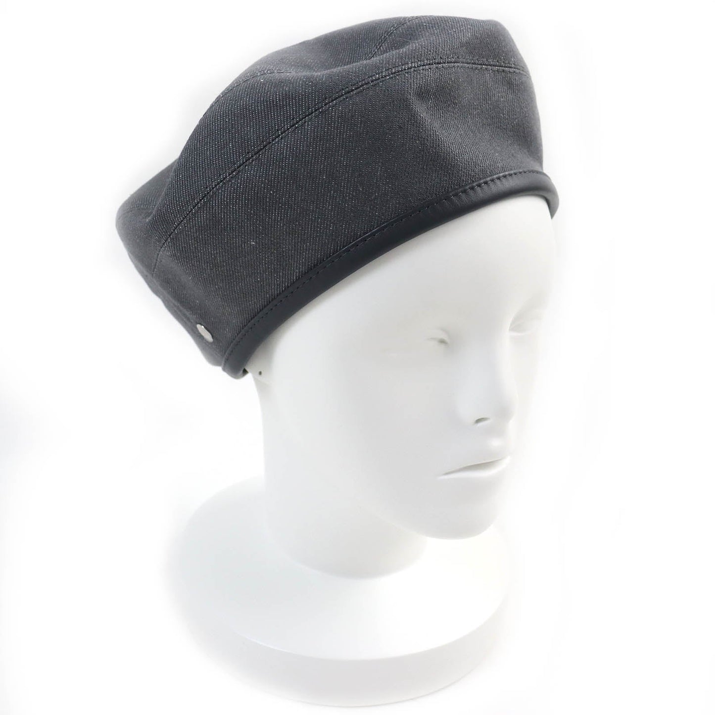 HERMES beret cotton gray Saint Honoré 58