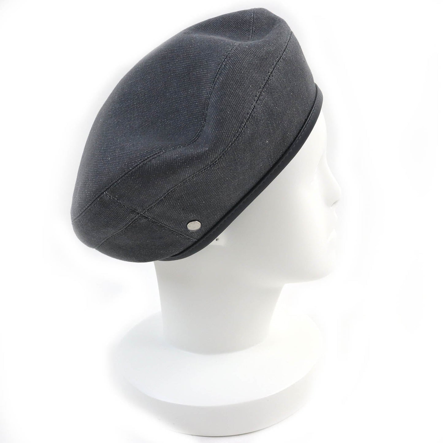HERMES beret cotton gray Saint Honoré 58