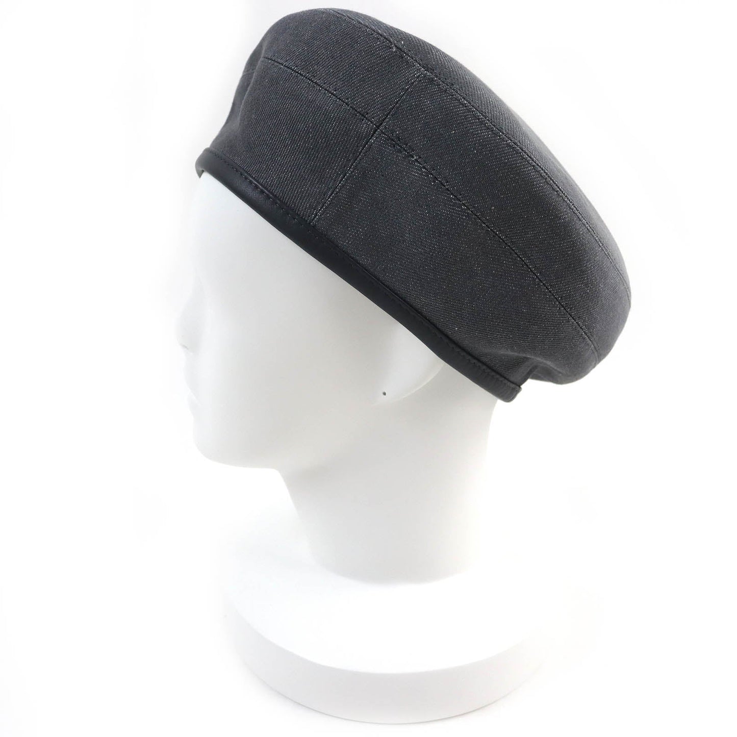 HERMES beret cotton gray Saint Honoré 58