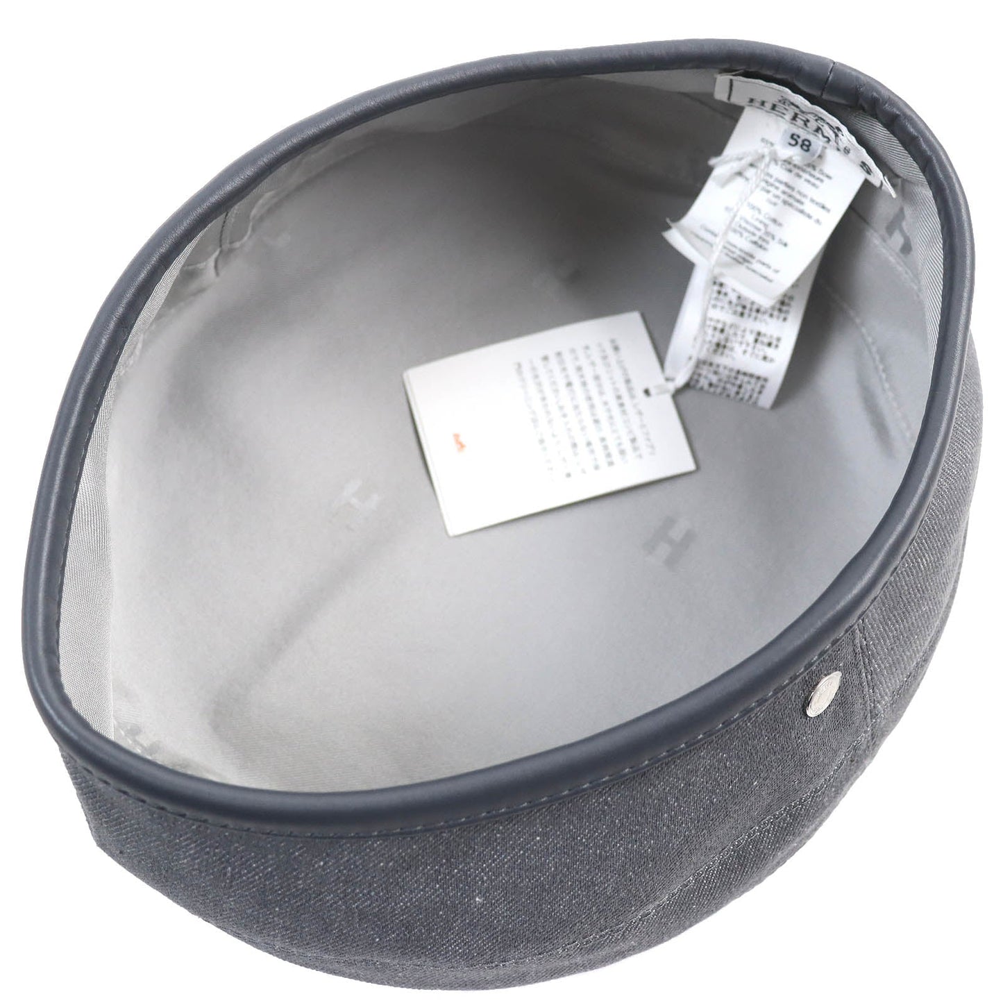 HERMES beret cotton gray Saint Honoré 58