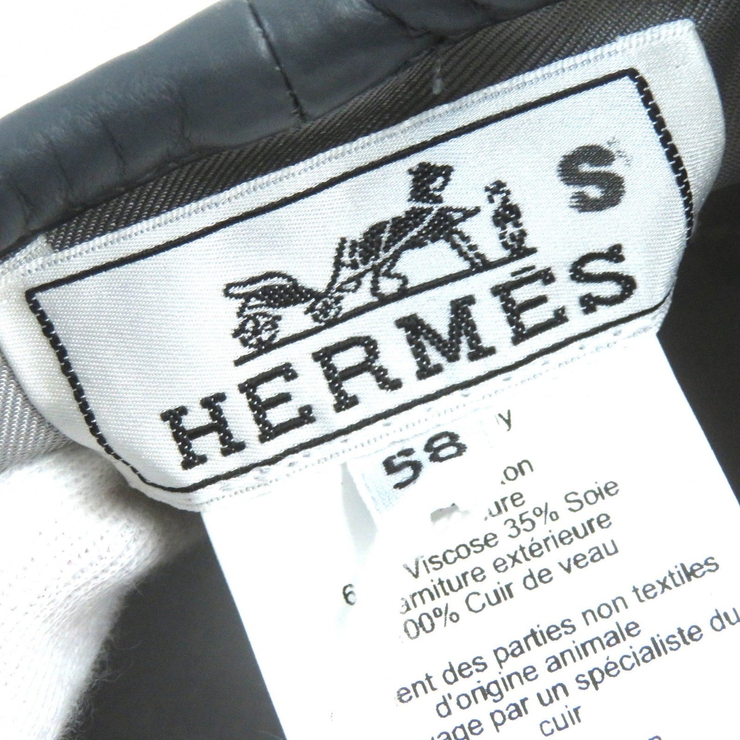 HERMES beret cotton gray Saint Honoré 58