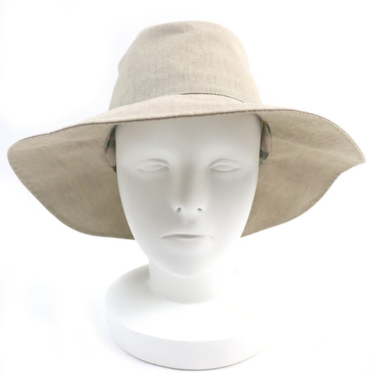 HERMES hat 191016N linen Light beige, SABLE CHAPEAU FEMME RIVOLI LIN PAPER 57