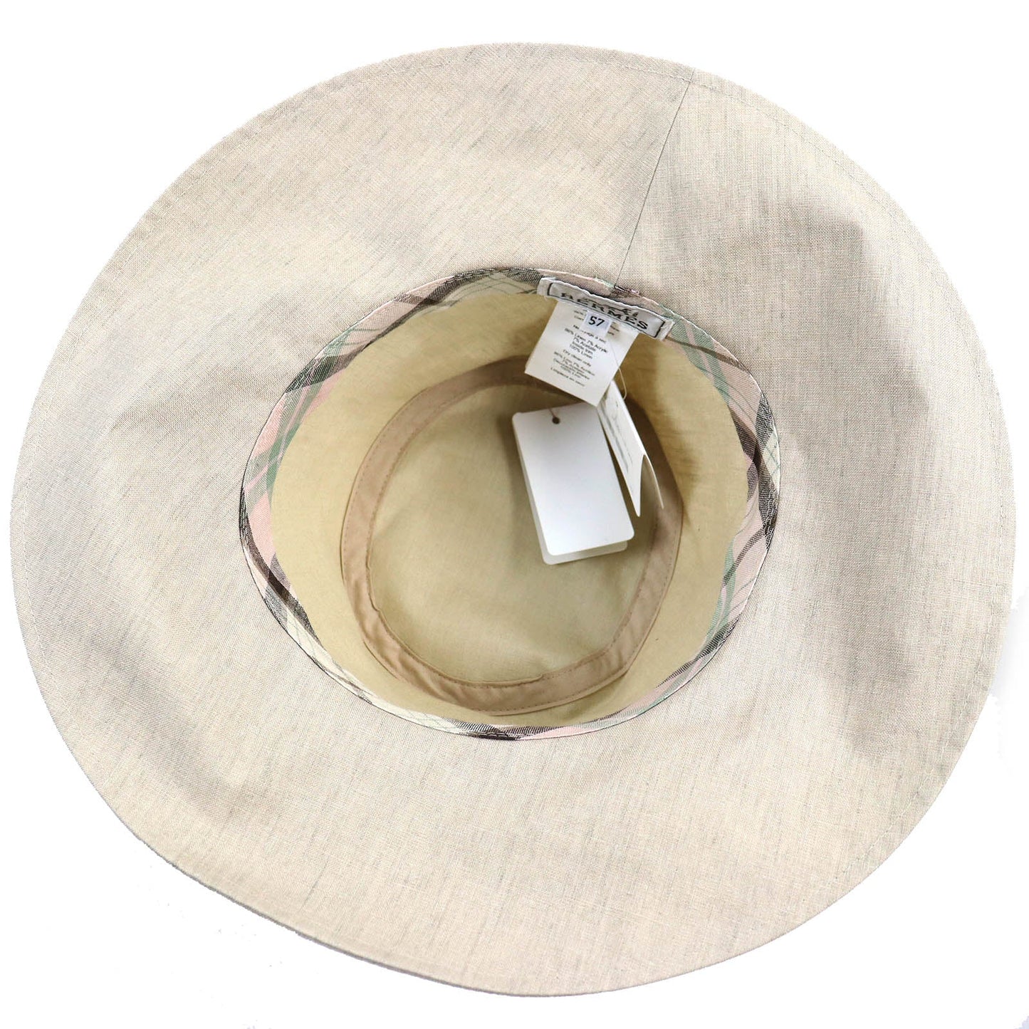 HERMES hat 191016N linen Light beige, SABLE CHAPEAU FEMME RIVOLI LIN PAPER 57