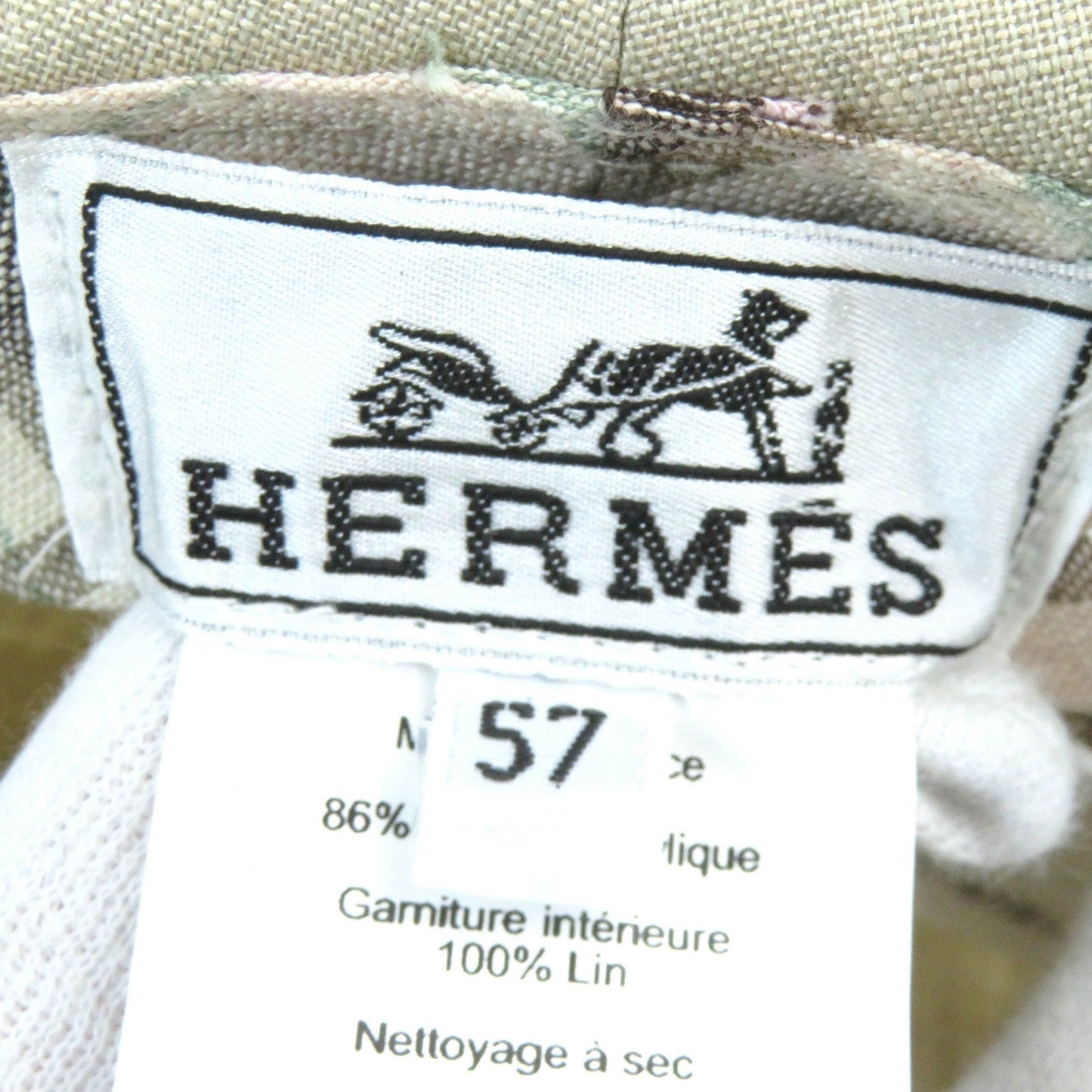 HERMES hat 191016N linen Light beige, SABLE CHAPEAU FEMME RIVOLI LIN PAPER 57