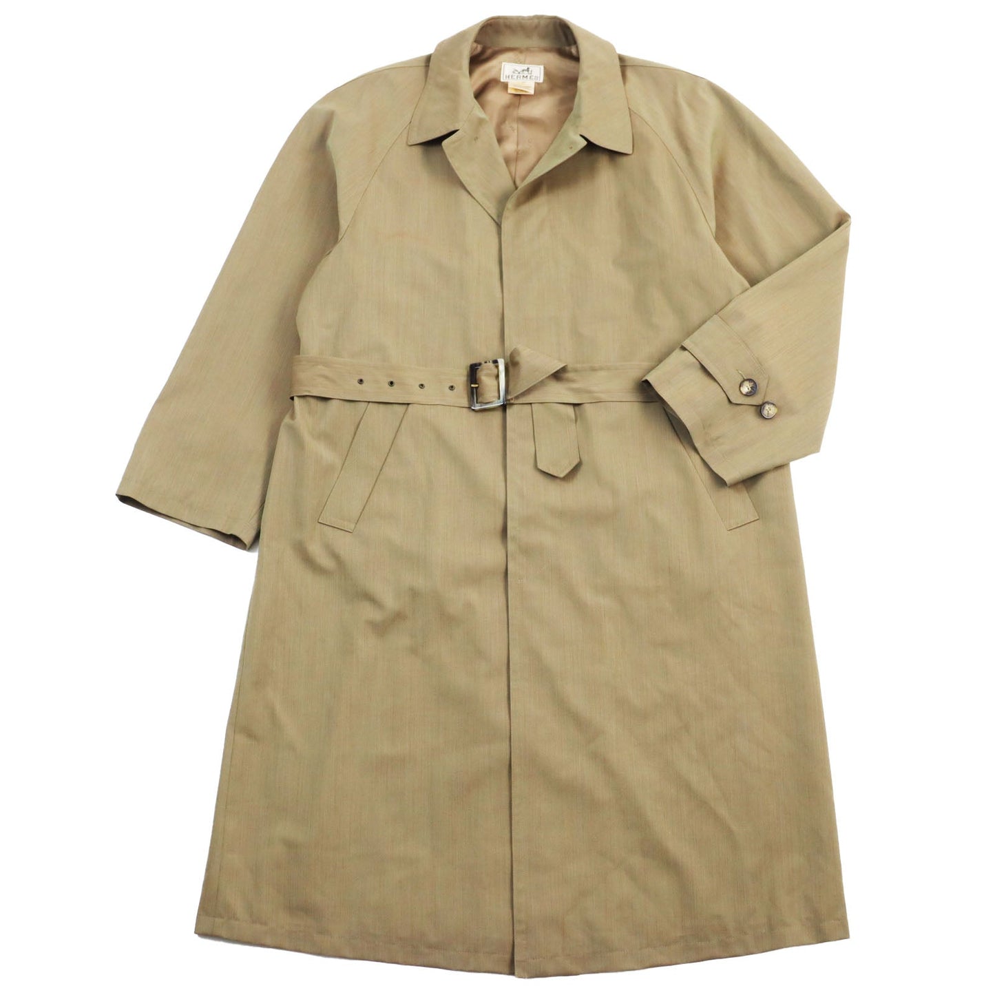 HERMES Stainless collar coat Outer: 100% wool, Lining: 100% acetate Brown type iridescent mens 52 Used