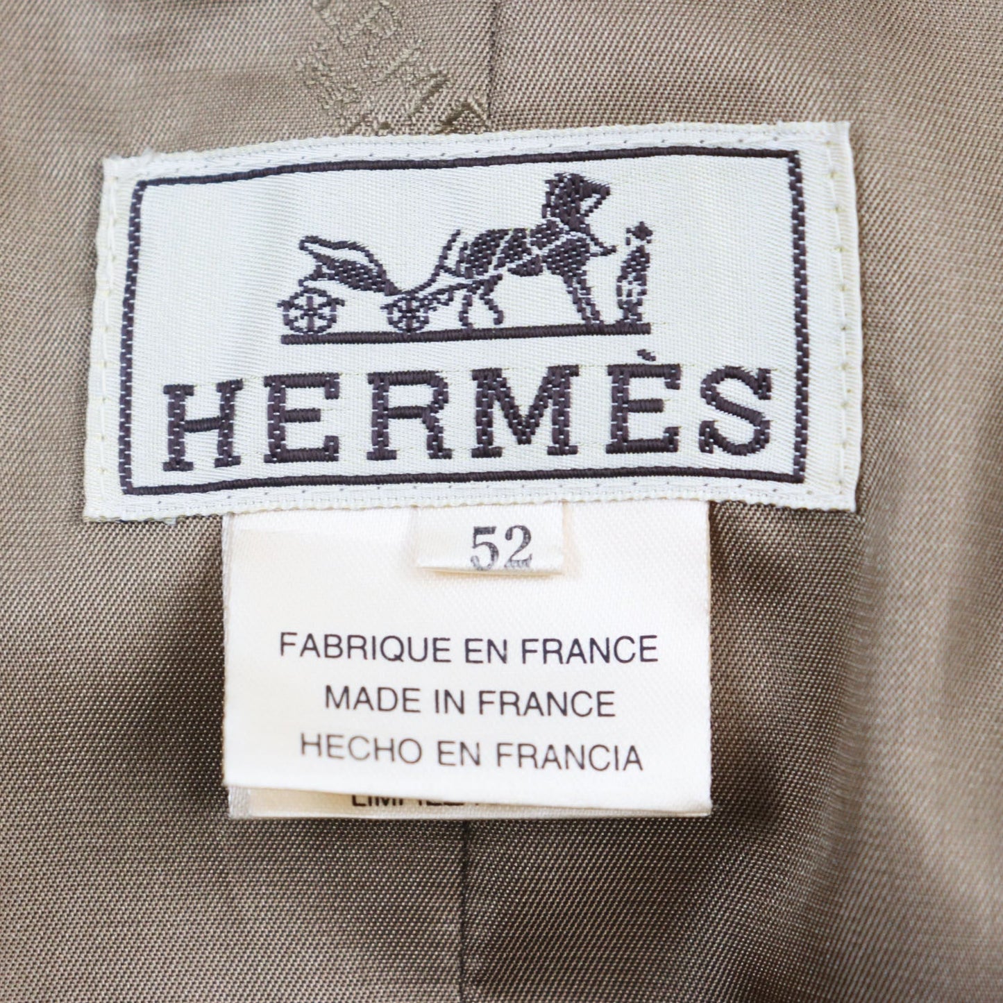 HERMES Stainless collar coat Outer: 100% wool, Lining: 100% acetate Brown type iridescent mens 52 Used