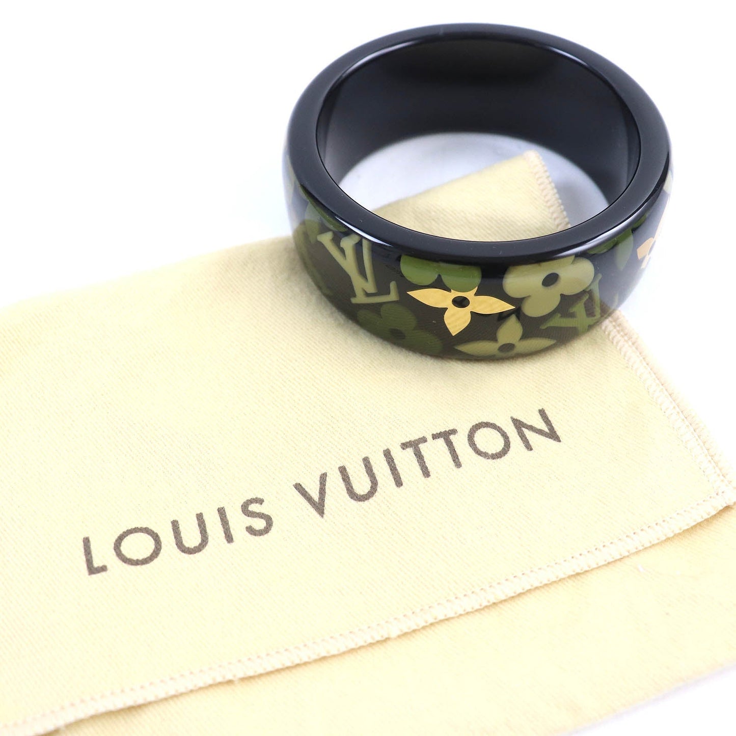LOUIS VUITTON Bangle M65638 plastic Black Green type Yellow type Gold Brass Referrerandole