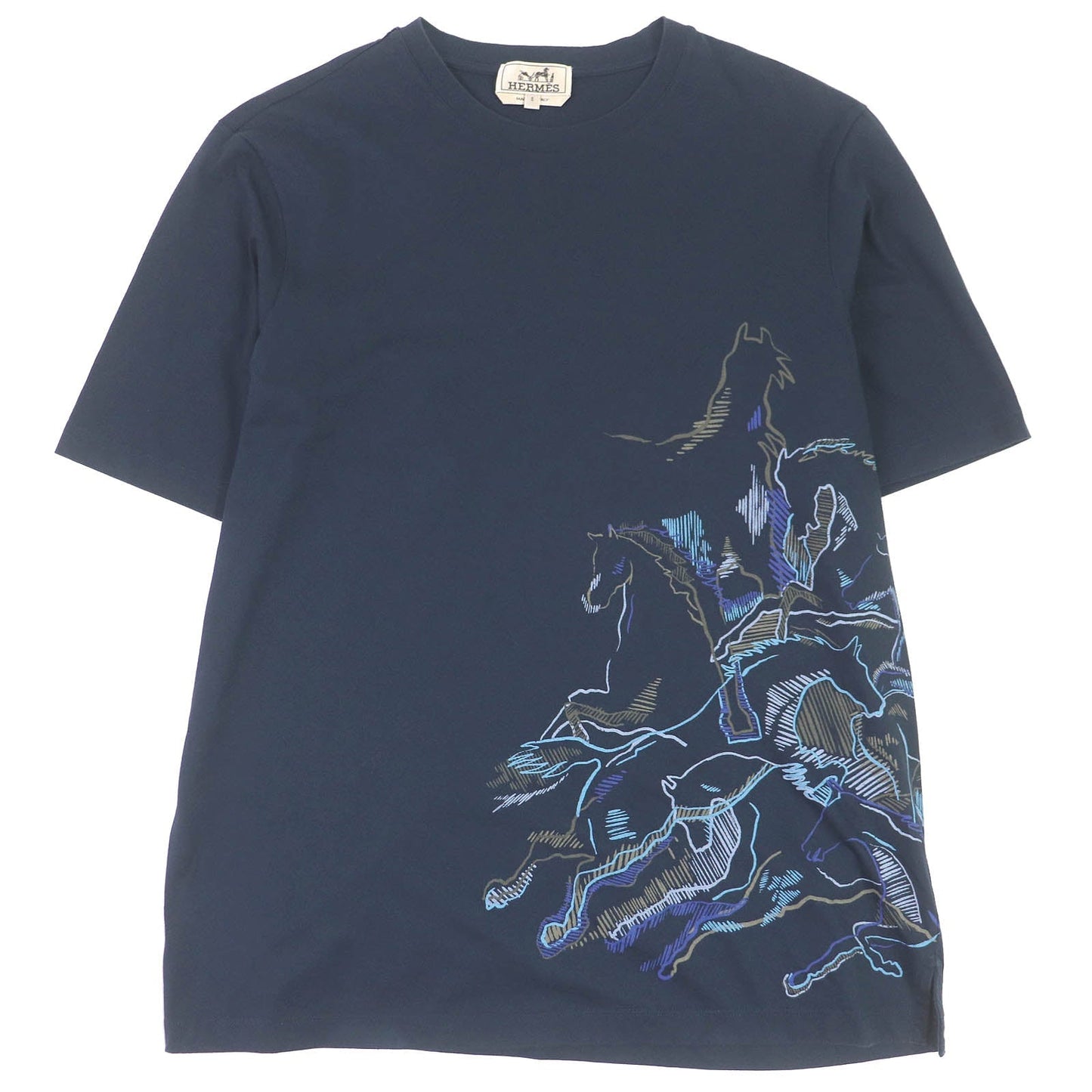 HERMES Short sleeve T-shirt cotton Navy S