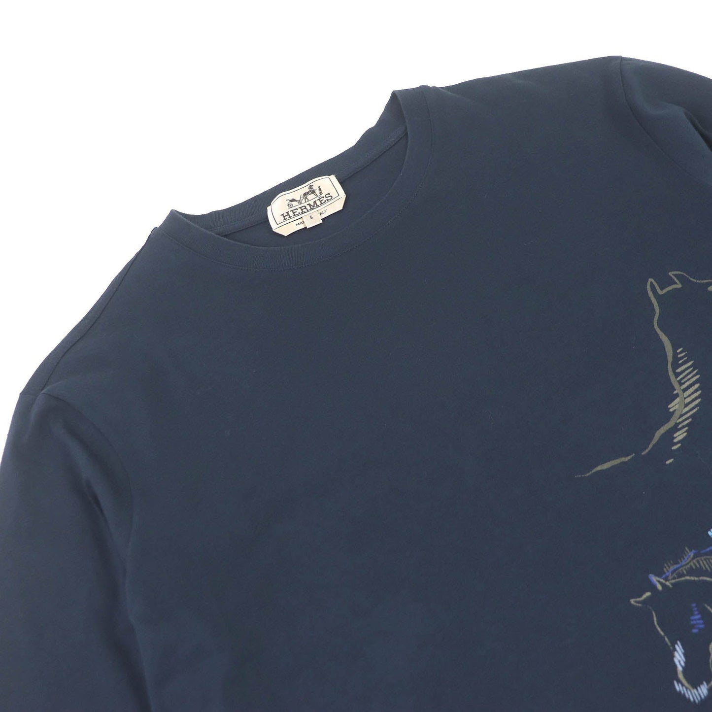 HERMES Short sleeve T-shirt cotton Navy S