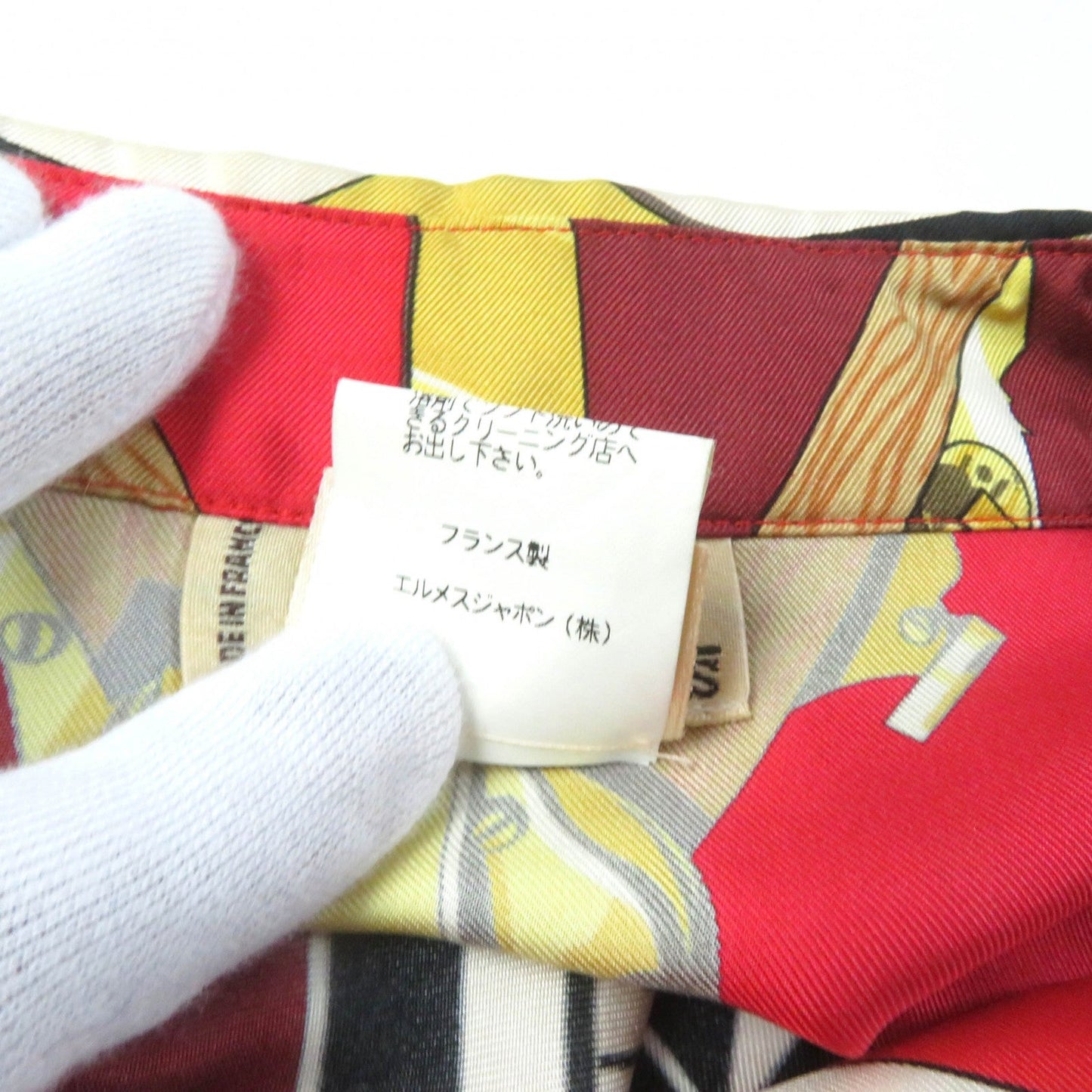 HERMES Short sleeve shirt Main: 100% silk Multi Women 38 Used