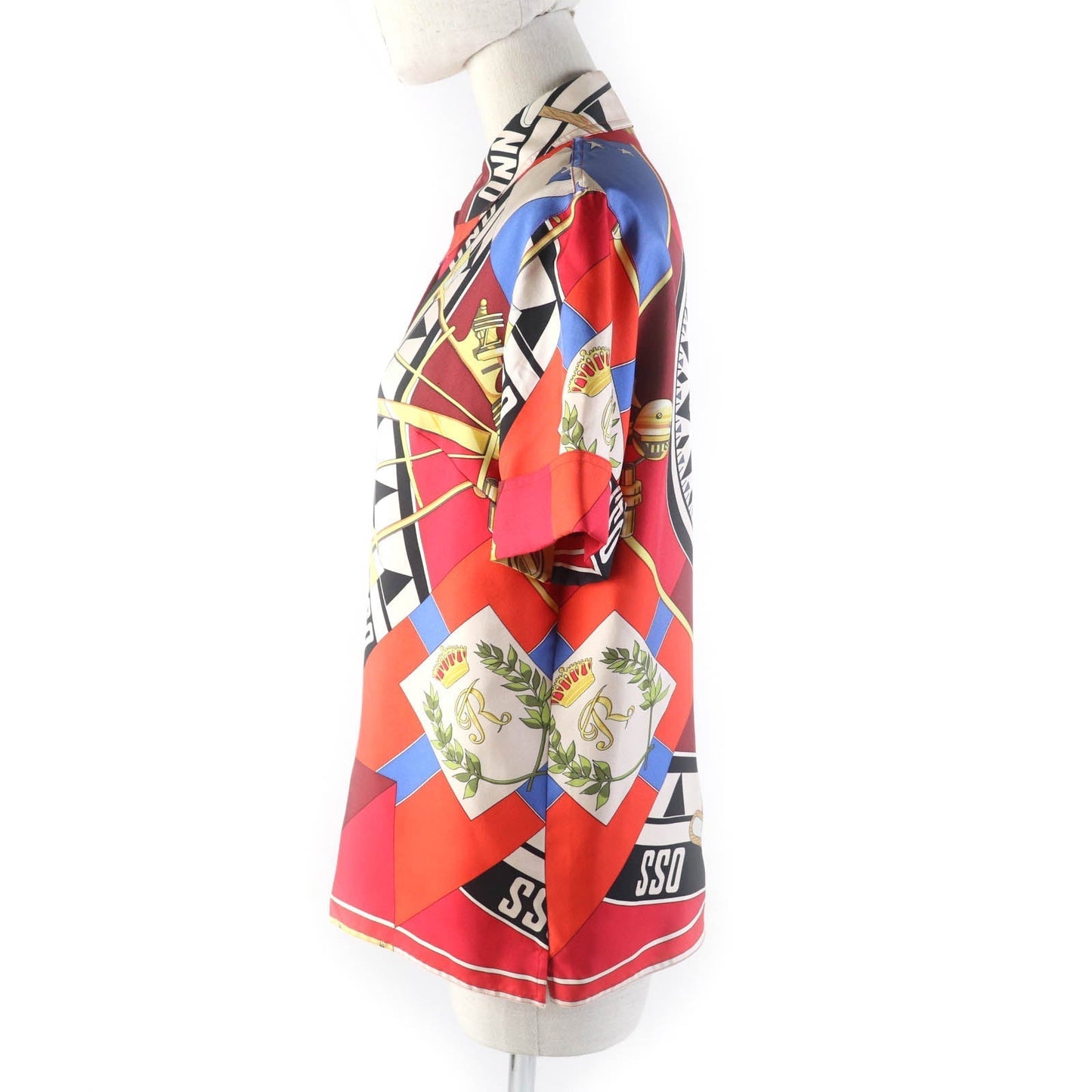 HERMES Short sleeve shirt Main: 100% silk Multi Women 38 Used