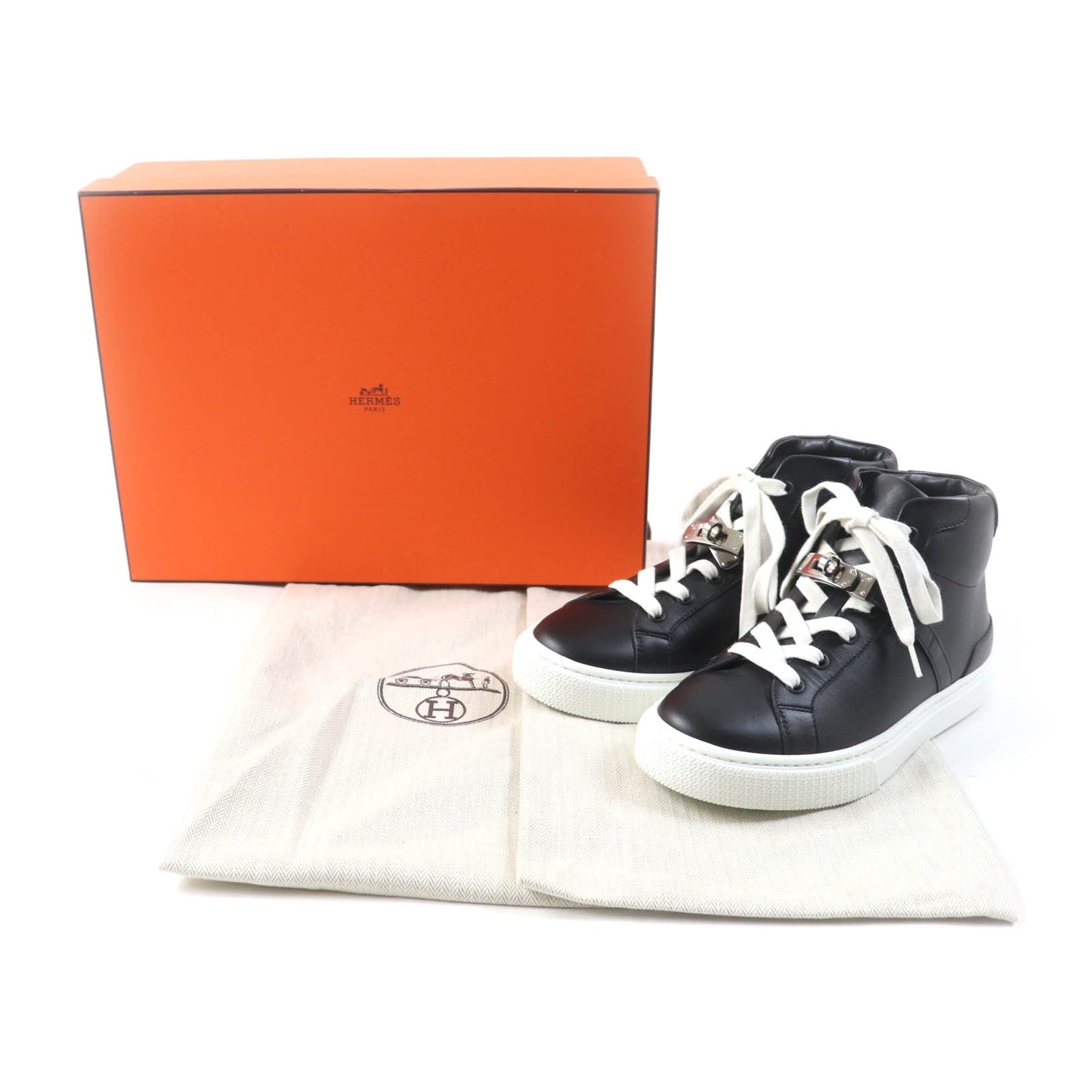 HERMES High cut sneakers 212260Z Main: Leather black Daydream Women 36.5 Used