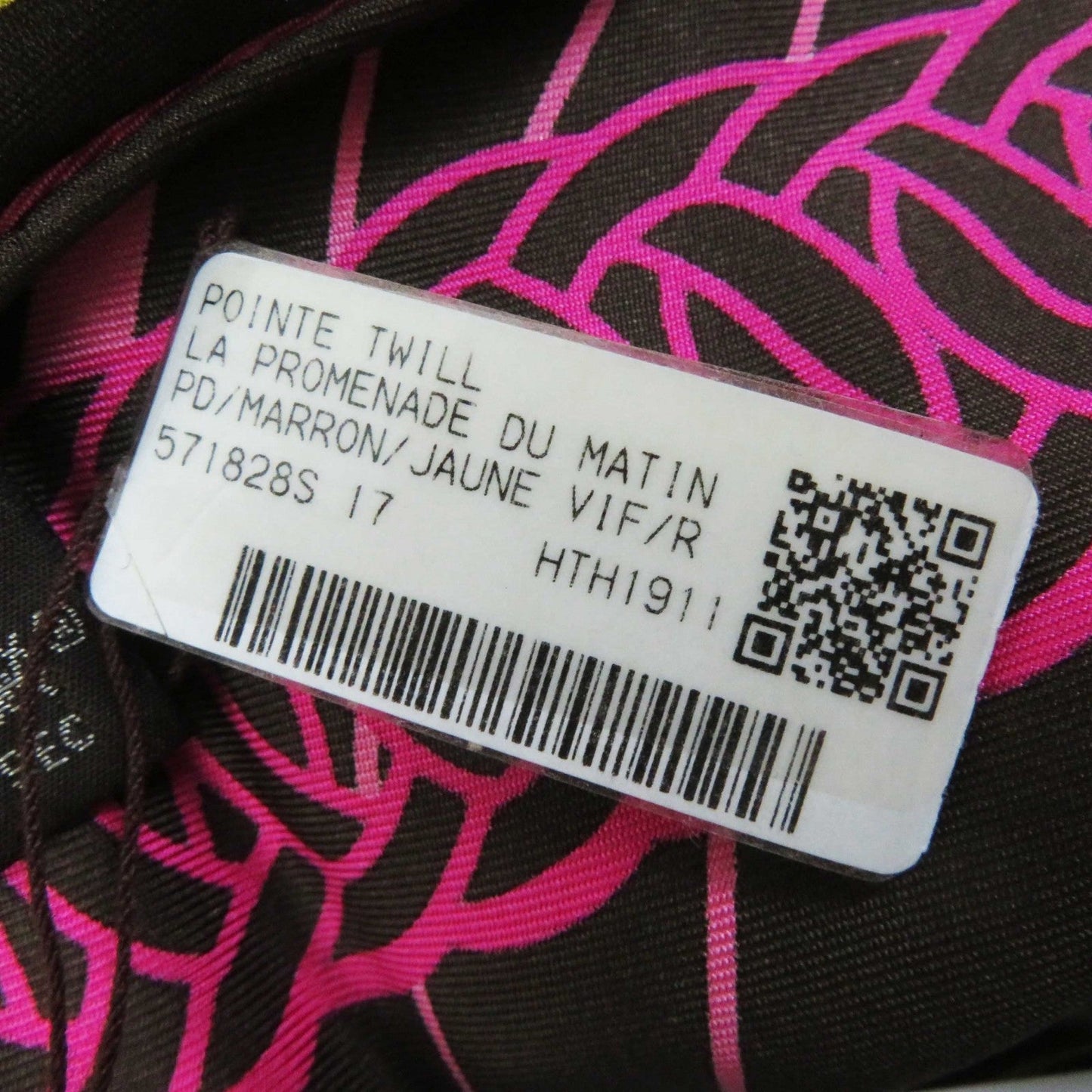 HERMES Stall H571828S silk Maron/Jaune POINTE TWILL Morning walk