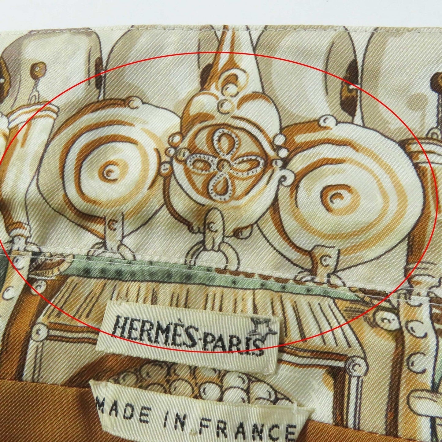 HERMES Main: 100% silk Multi Margiela period TERRES PRECIEUSES Valuable place Women 40 Used