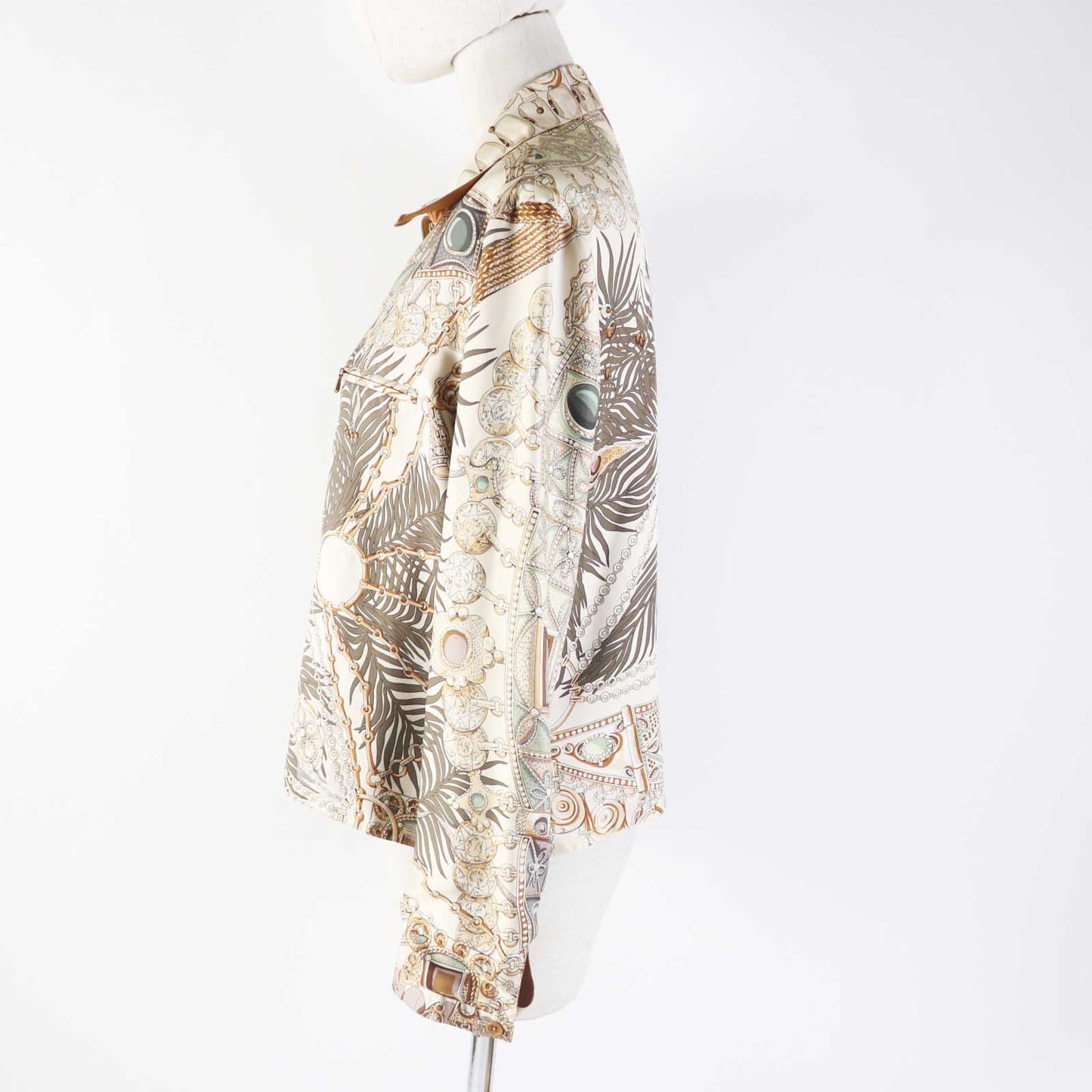 HERMES Main: 100% silk Multi Margiela period TERRES PRECIEUSES Valuable place Women 40 Used