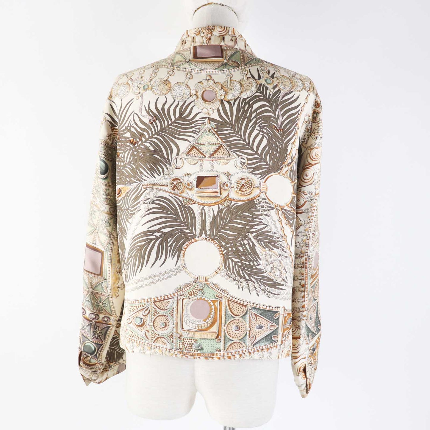 HERMES Main: 100% silk Multi Margiela period TERRES PRECIEUSES Valuable place Women 40 Used