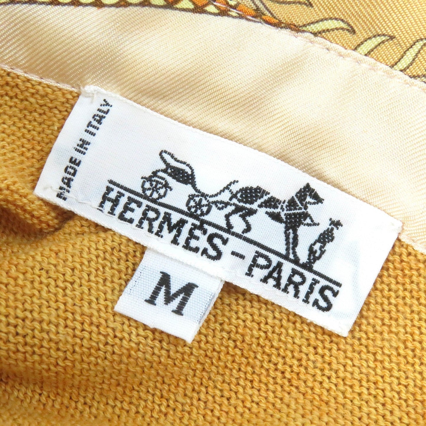 HERMES tops silk Orange type M