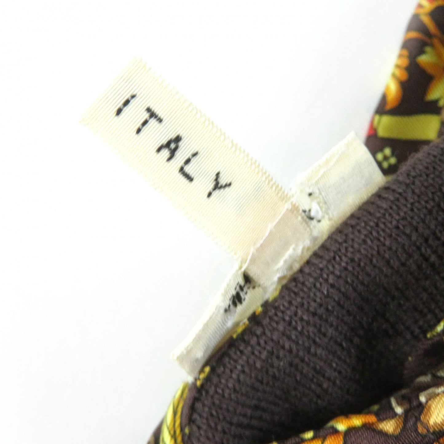 HERMES tops silk Dark Brown Yellow S