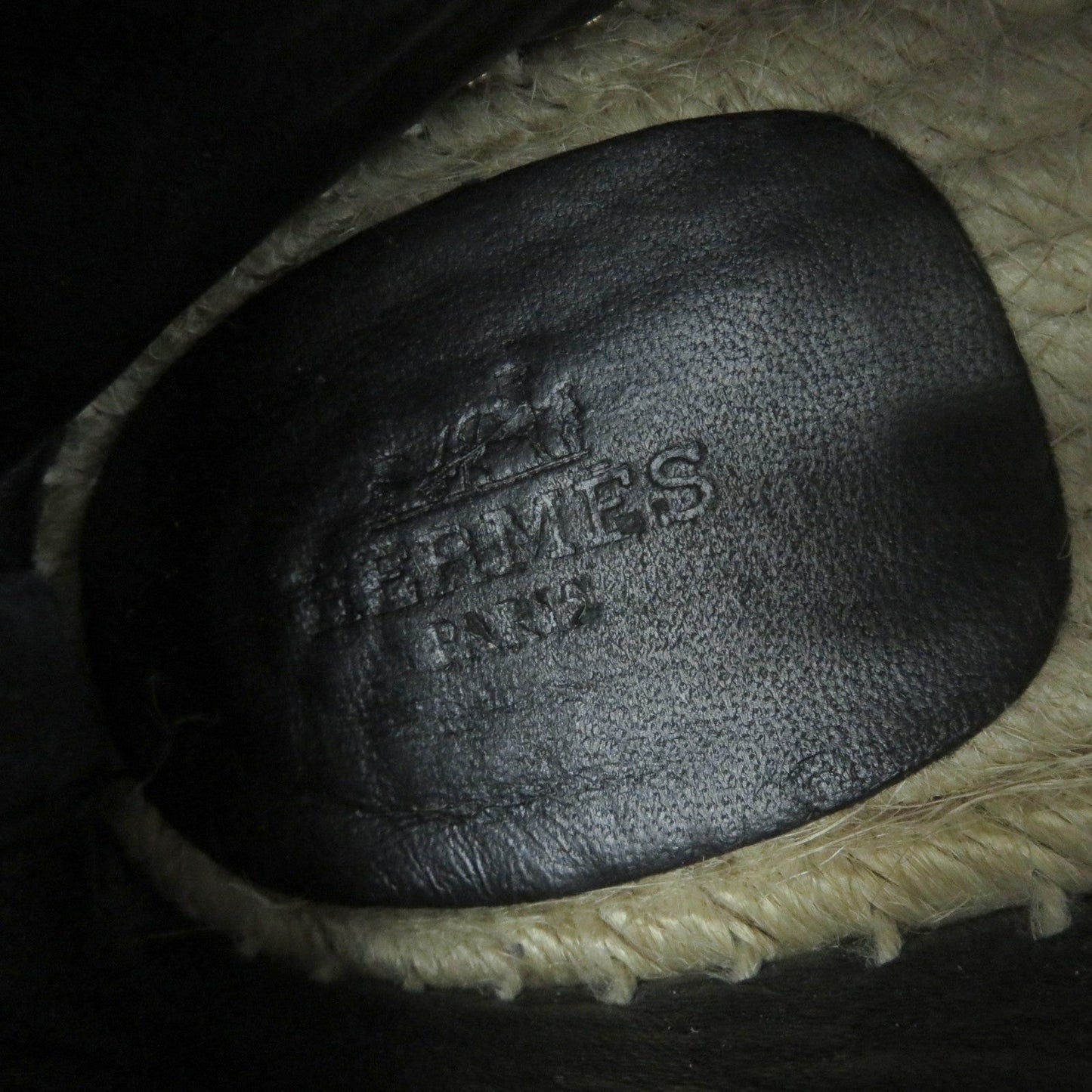 HERMES Slip-on leather black 36