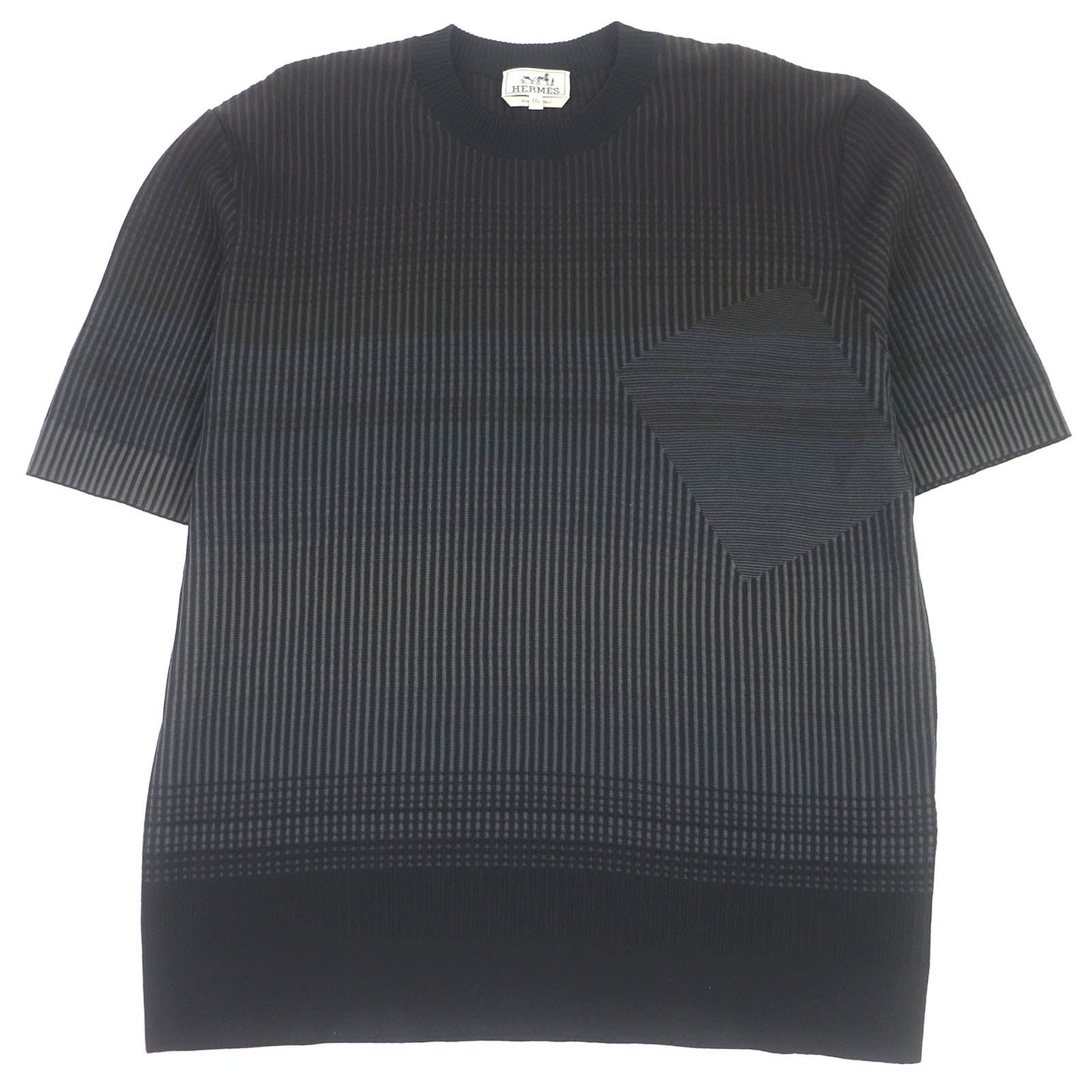 HERMES Short sleeve knit cotton Black type XXL