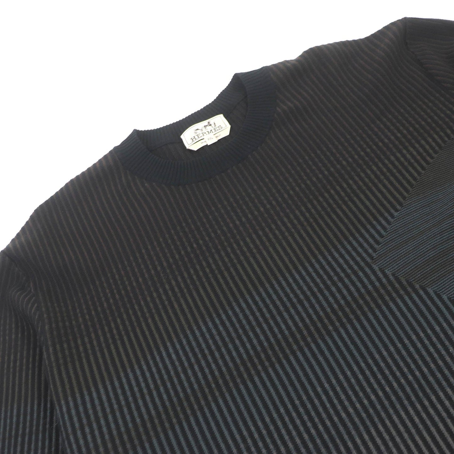 HERMES Short sleeve knit cotton Black type XXL