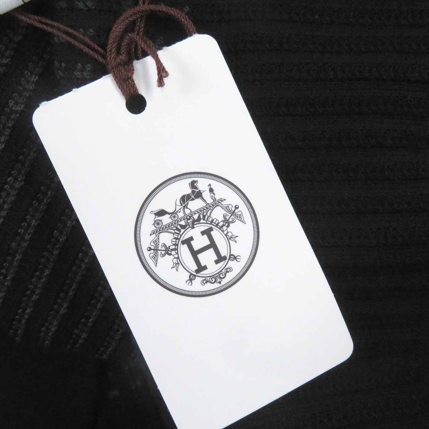 HERMES Short sleeve knit cotton Black type XXL