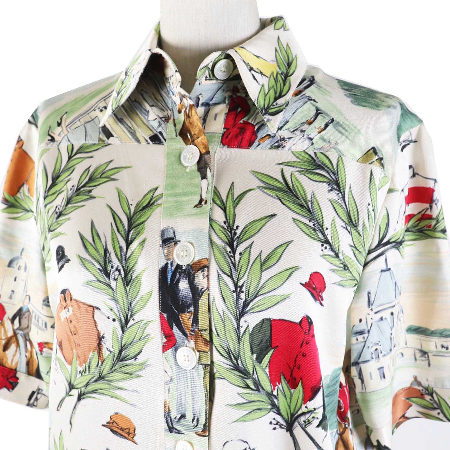 HERMES one piece Main: 100% silk Multi Women 36 Used